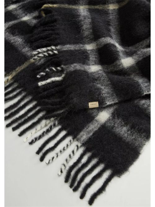 BRUSHED ALPACA CHECK CAPE WOOLRICH | CFWWAC2015FRUT51461564 BLACK CHECK